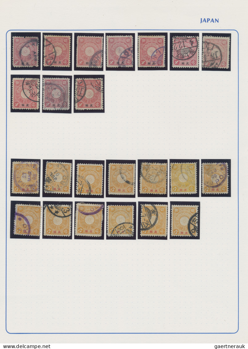 Japanese Post In China: 1900/1906, 5 R.-1 Y., Apprx. 213 Used Copies With A Vari - 1943-45 Shanghai & Nanking