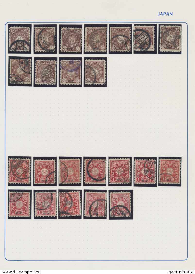 Japanese Post in China: 1900/1906, 5 R.-1 Y., apprx. 213 used copies with a vari