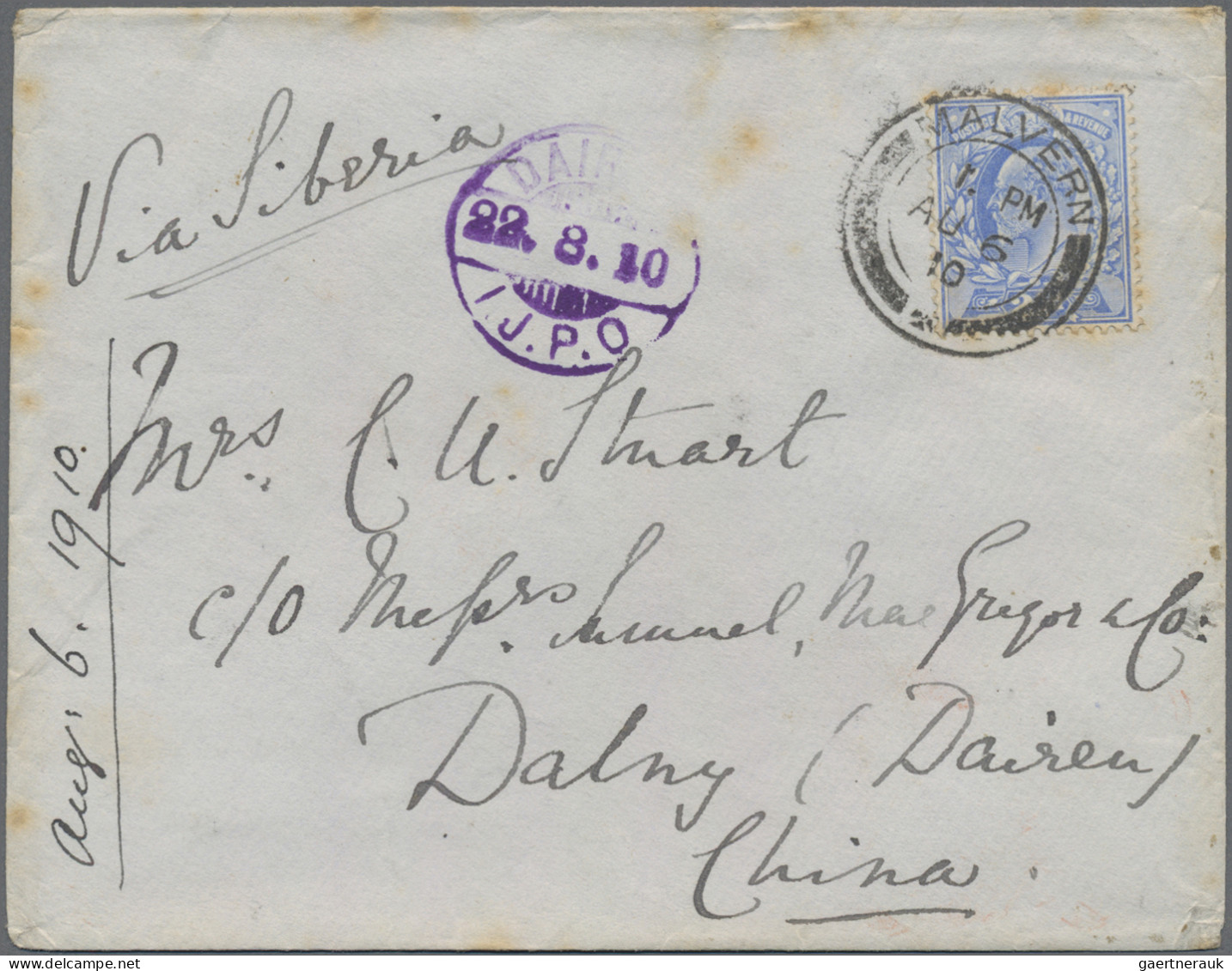 Japanese Post in China: 1910/1936, KLT/SMRZ markings on cover: Moukden I.J.P.O.