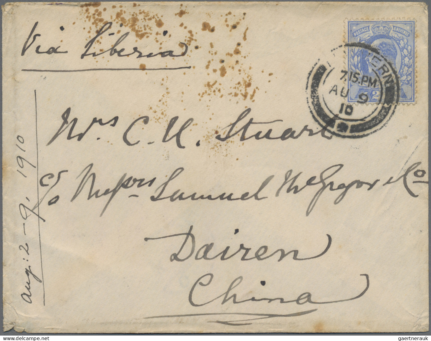 Japanese Post in China: 1910/1936, KLT/SMRZ markings on cover: Moukden I.J.P.O.