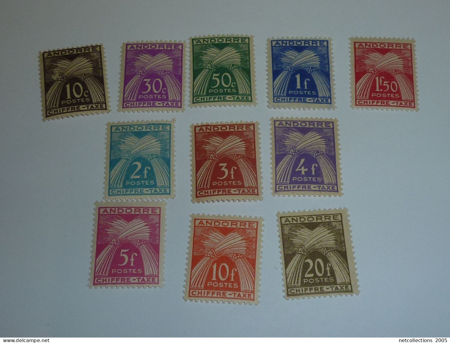 ANDORRE TIMBRE TAXE 1943 DU N°21/31 - NEUF SANS CHARNIERE (20/09) - Unused Stamps