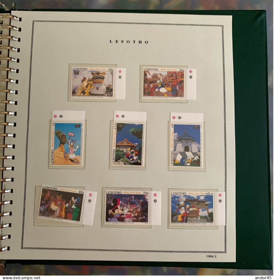 1994 ANNATA COMPLETA COLLEZIONE WALT DISNEY DA TUTTE LE PARTI DEL MONDO  MONTATA SU ALBUM CONTENENTE   FRANCOBOLLI SINGO - Collections (en Albums)