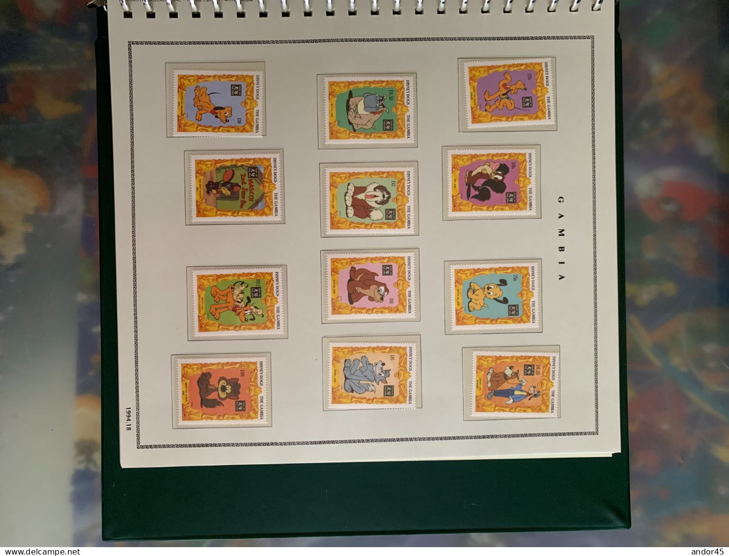 1994 ANNATA COMPLETA COLLEZIONE WALT DISNEY DA TUTTE LE PARTI DEL MONDO  MONTATA SU ALBUM CONTENENTE   FRANCOBOLLI SINGO