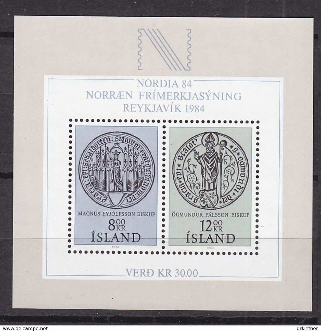 ISLAND  Block 5, Postfrisch **, Internationale Briefmarkenausstellung NORDIA ’84, Reykjavik, 1983 - Blocks & Kleinbögen