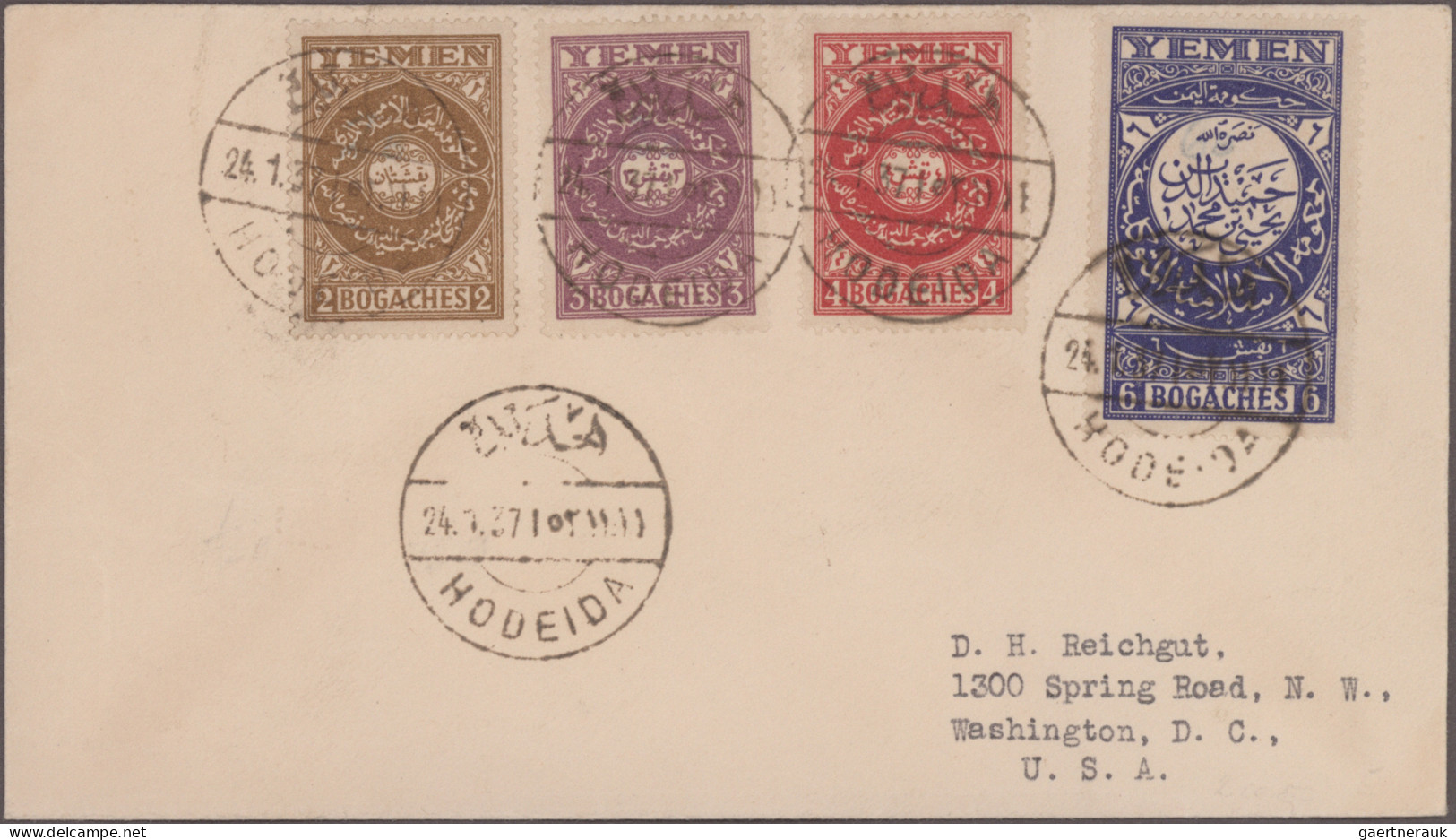 Yemen: 1931/1951, Ten Covers: Two From HODEIDA With 1931 Part Set 1/2b-6b To US, - Jemen