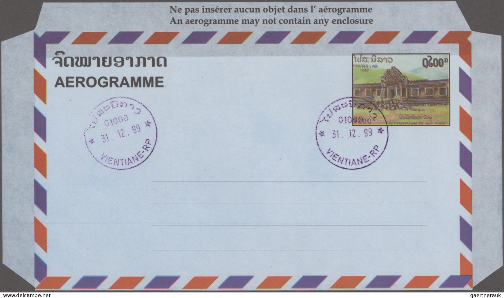 Cambodia & Laos: 1971/2002, Laos+Cambodia, Collection To 17 Air Letter Sheets Un - Cambodia