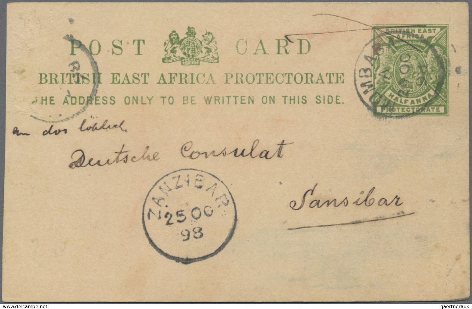 Kenia (British East Africa): 1898/1903, Four Used Stationeries: BRITISH EAST AFR - Afrique Orientale Britannique