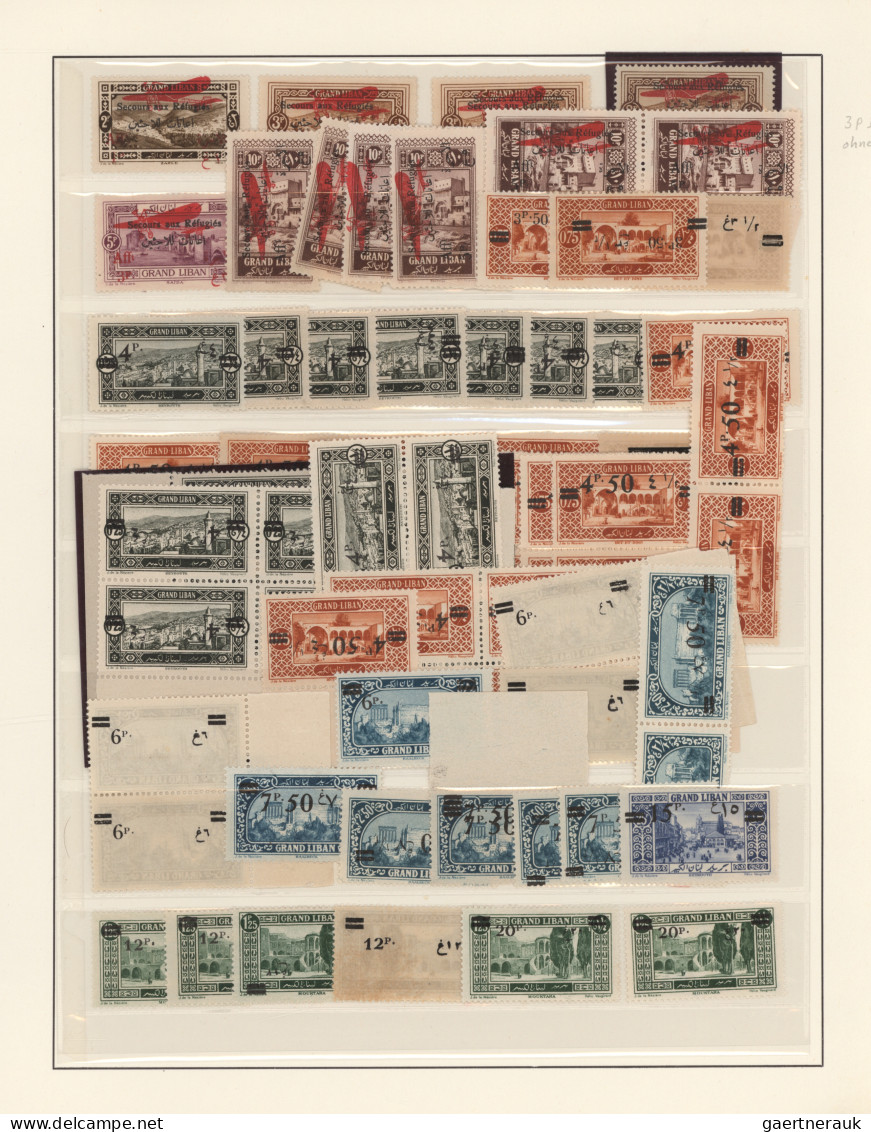 Lebanon: 1924/1930, OVERPRINTS, almost exclusively mint collection of more than