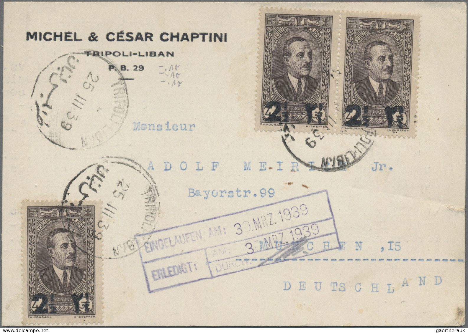 Lebanon: 1931/2006, Assortment Of 39 Covers/cards, Apparently All Commercial Mai - Libano