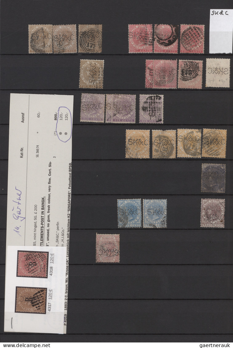 Malayan States - Straits Settlement: 1868/1961s, perfins and some security chops