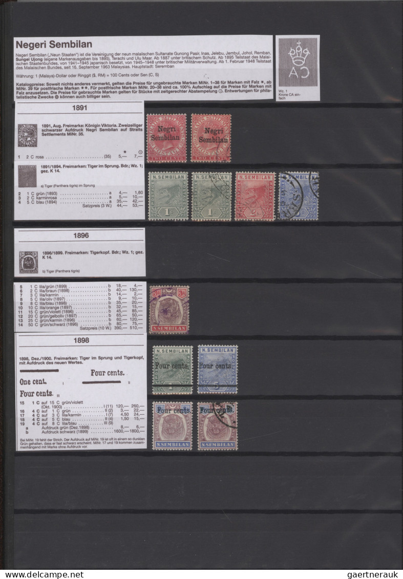 Malayan States: 1867/1900 ca.: Collection of about 600 mint and used stamps from