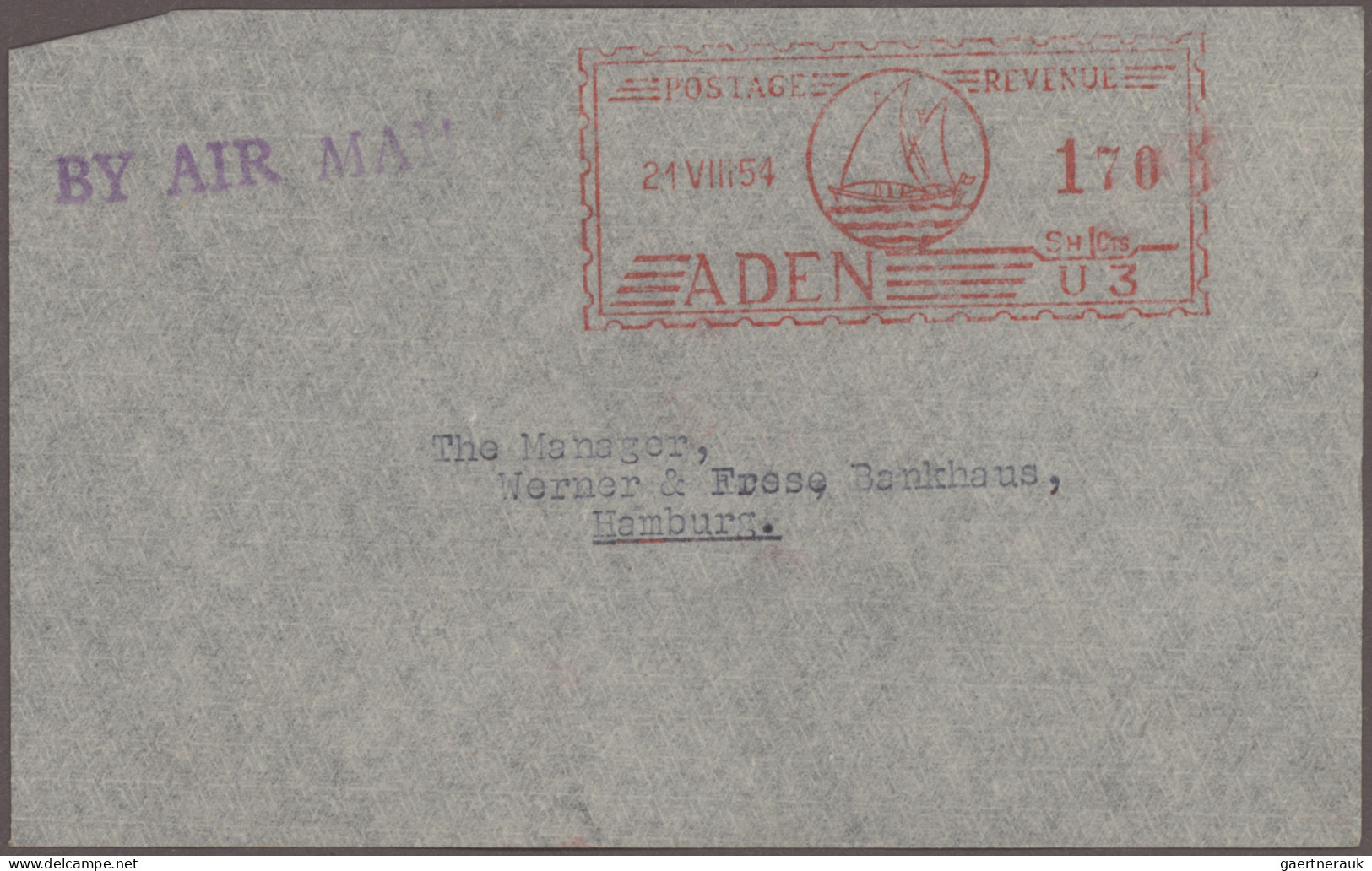 Aden: 1951/1966, METER MARKS, Lot Of Seven Commercial Covers Mainly To Germany S - Jemen