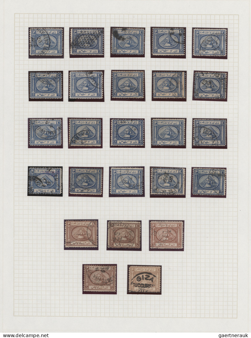 Egypt: 1867/1871, "Sphinx/Pyramid", Used Collection Of Apprx. 140 Stamps On Albu - 1915-1921 Brits Protectoraat