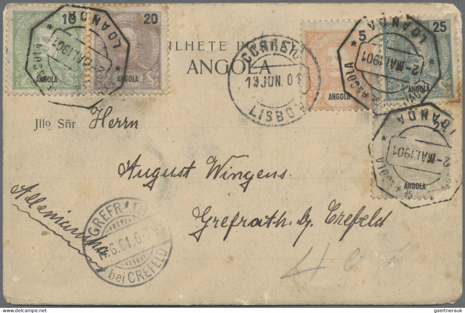Angola: 1900/2005 (ca.), balance of apprx. 800-1.000 covers/cards incl. ppc, als