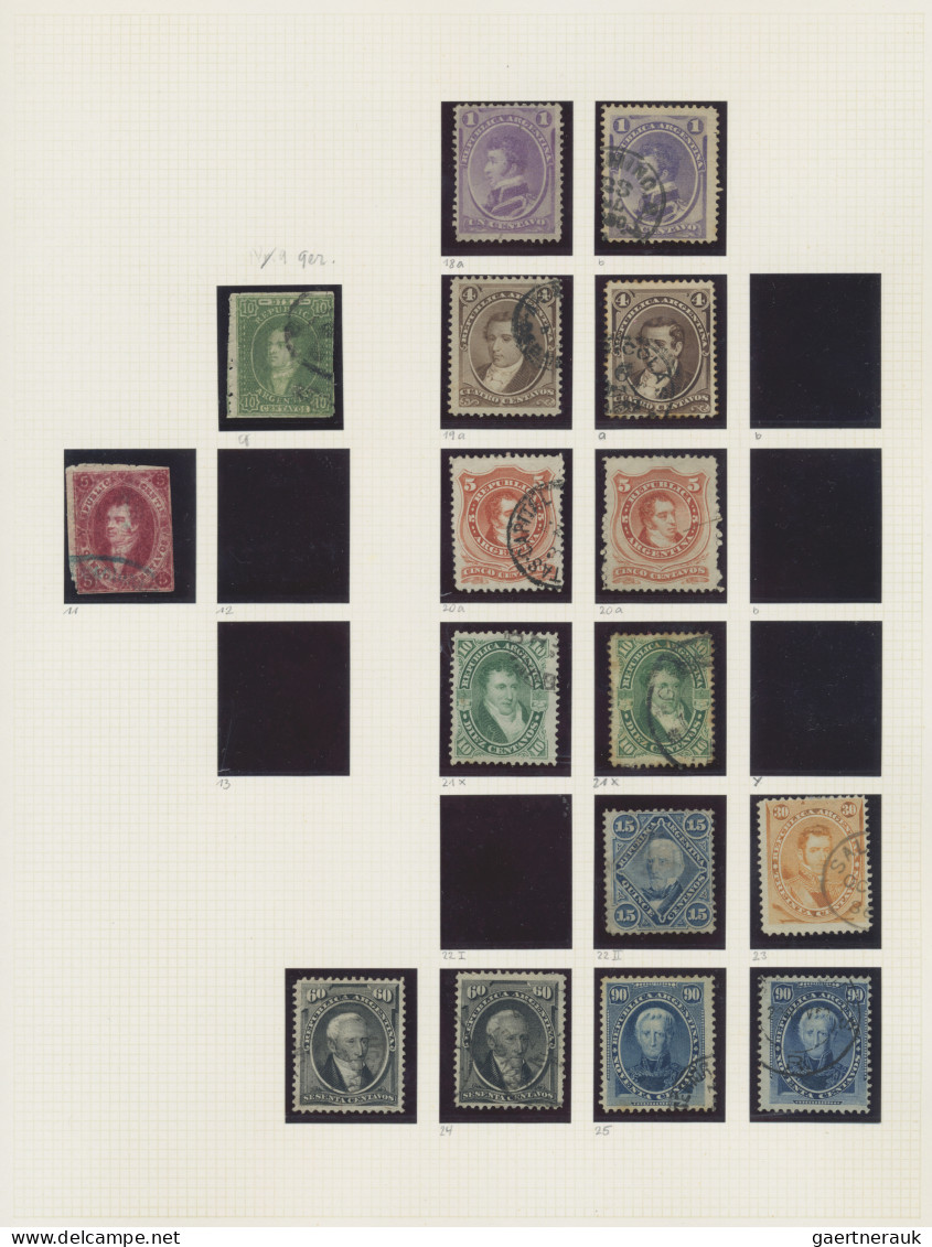 Argentina: 1858/1960 (ca.), Mainly Used Balance On Album Pages, Slightly Varied - Andere & Zonder Classificatie