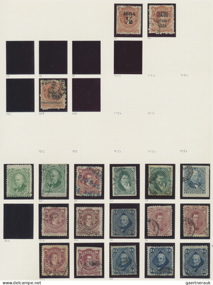Argentina: 1858/1960 (ca.), Mainly Used Balance On Album Pages, Slightly Varied - Other & Unclassified
