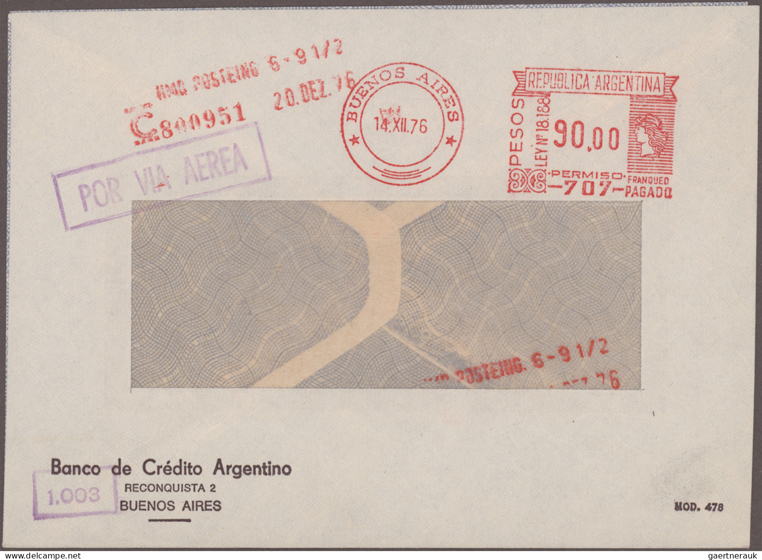 Argentina: 1928/1977, METER MARKS, assortment of apprx. 73 commercial covers mai