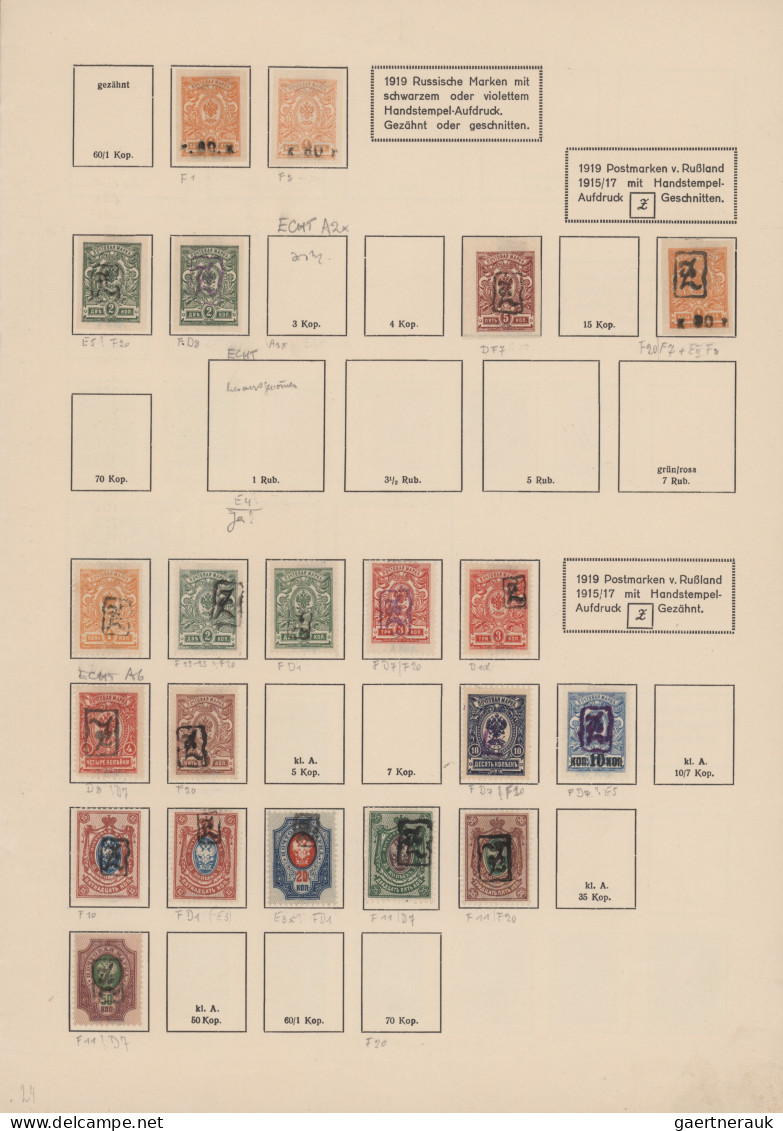 Armenia: 1919/1920, Reference Collection Of Overprints, 89 Unused Stamps On Albu - Armenia