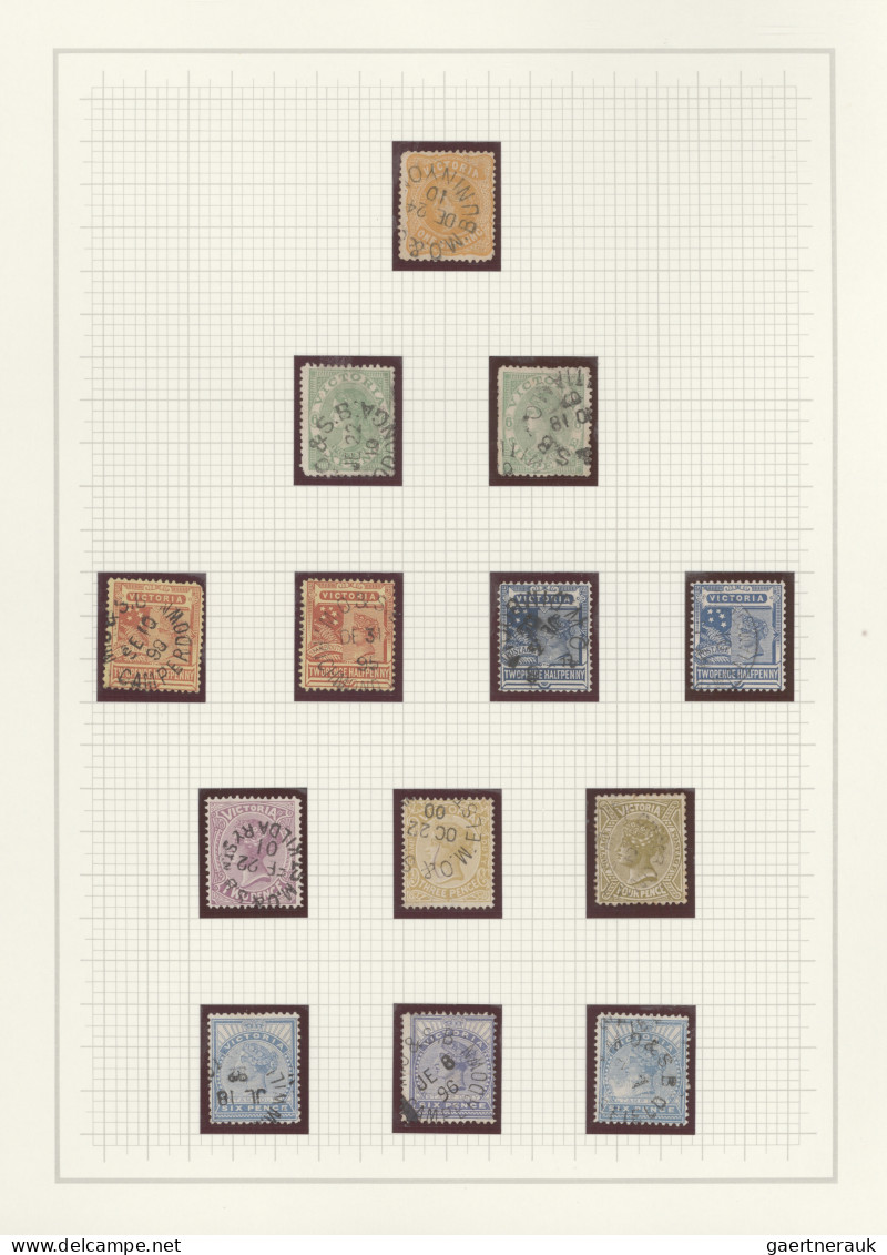 Victoria: 1870/1910 (ca.), Postmarks of Victoria, specialised collection of appr