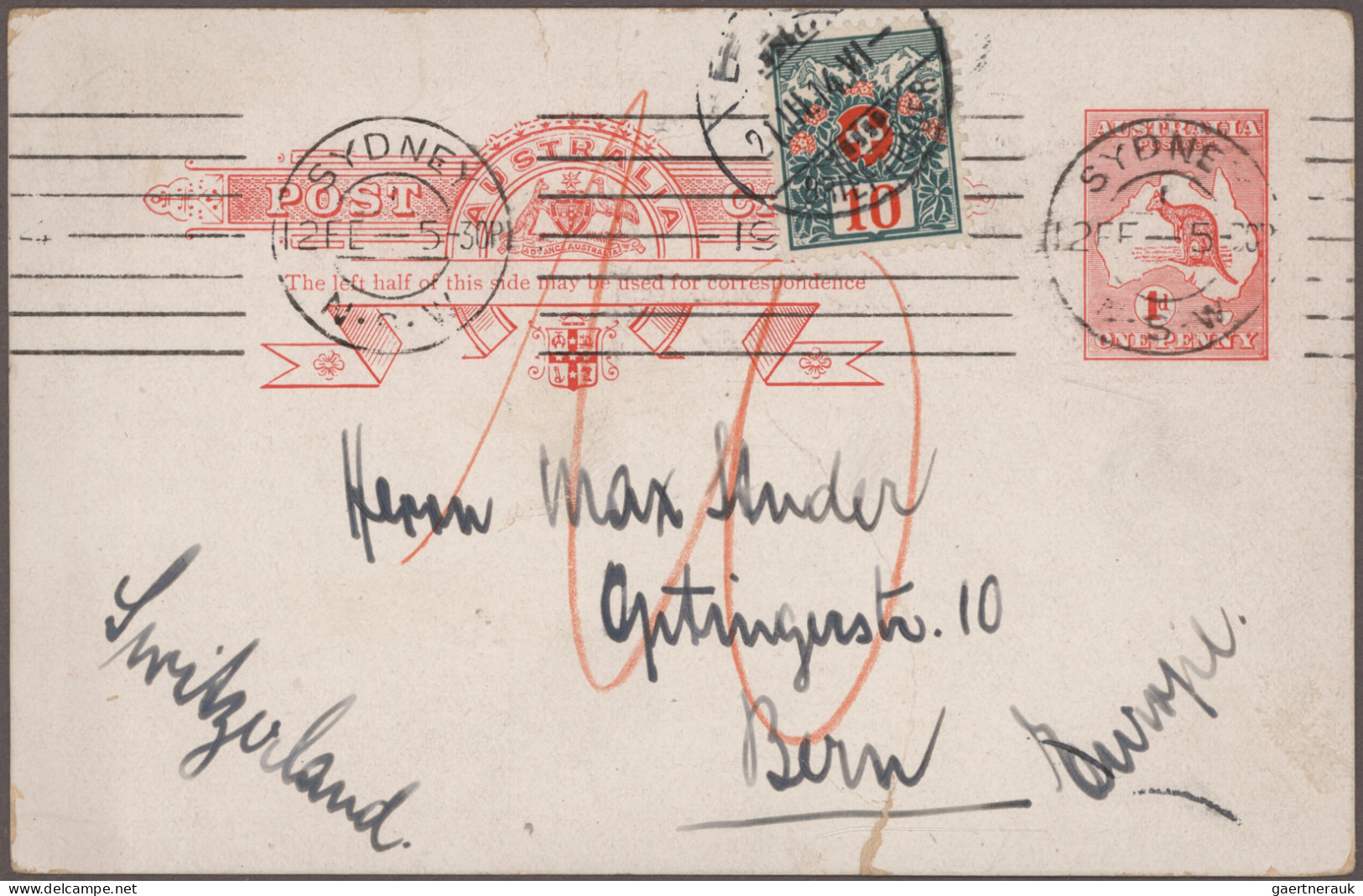 Australia: 1913/1938: Collection Of 16 Covers, Postcards And Postal Stationery I - Collezioni