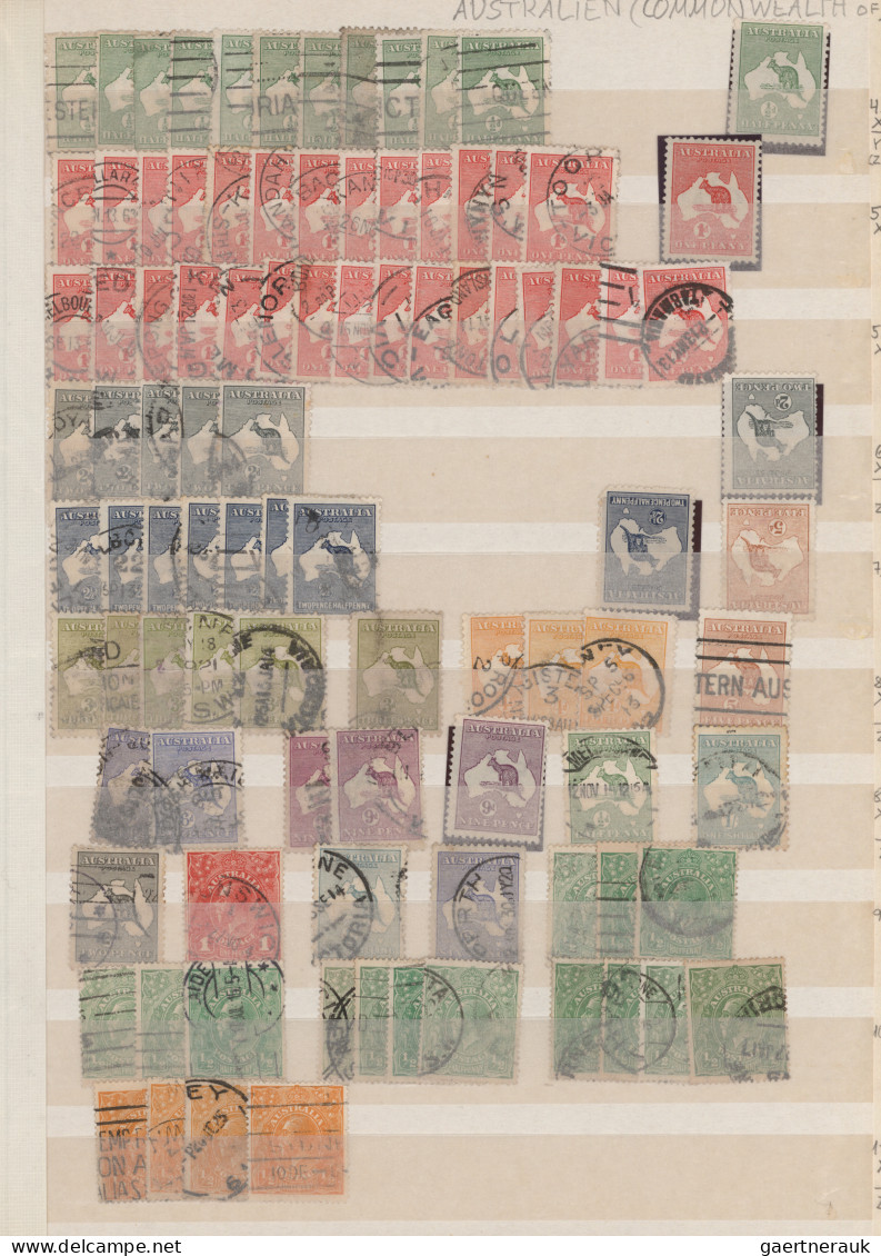 Australia: 1913/1940 (ca.), Used And Mint Balance Of More Than 1.100 Stamps, Nea - Sammlungen