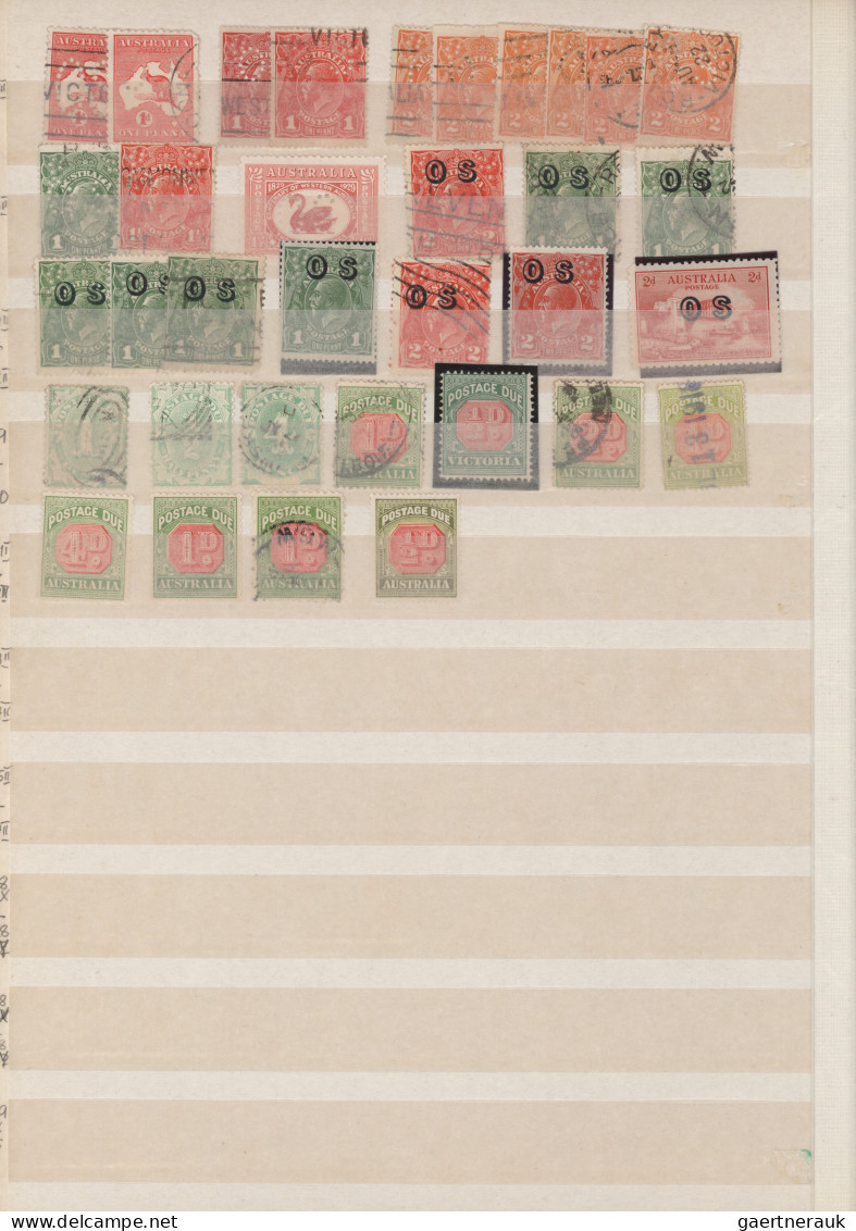 Australia: 1913/1940 (ca.), Used And Mint Balance Of More Than 1.100 Stamps, Nea - Collections