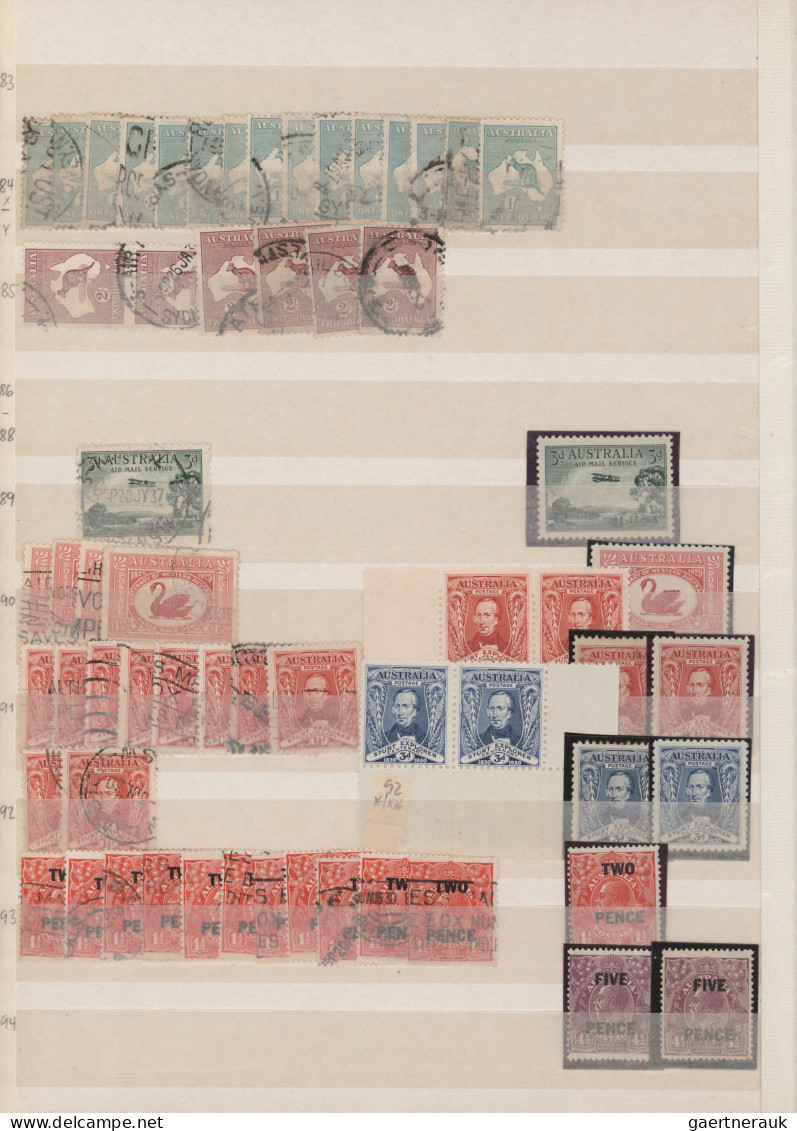 Australia: 1913/1940 (ca.), used and mint balance of more than 1.100 stamps, nea