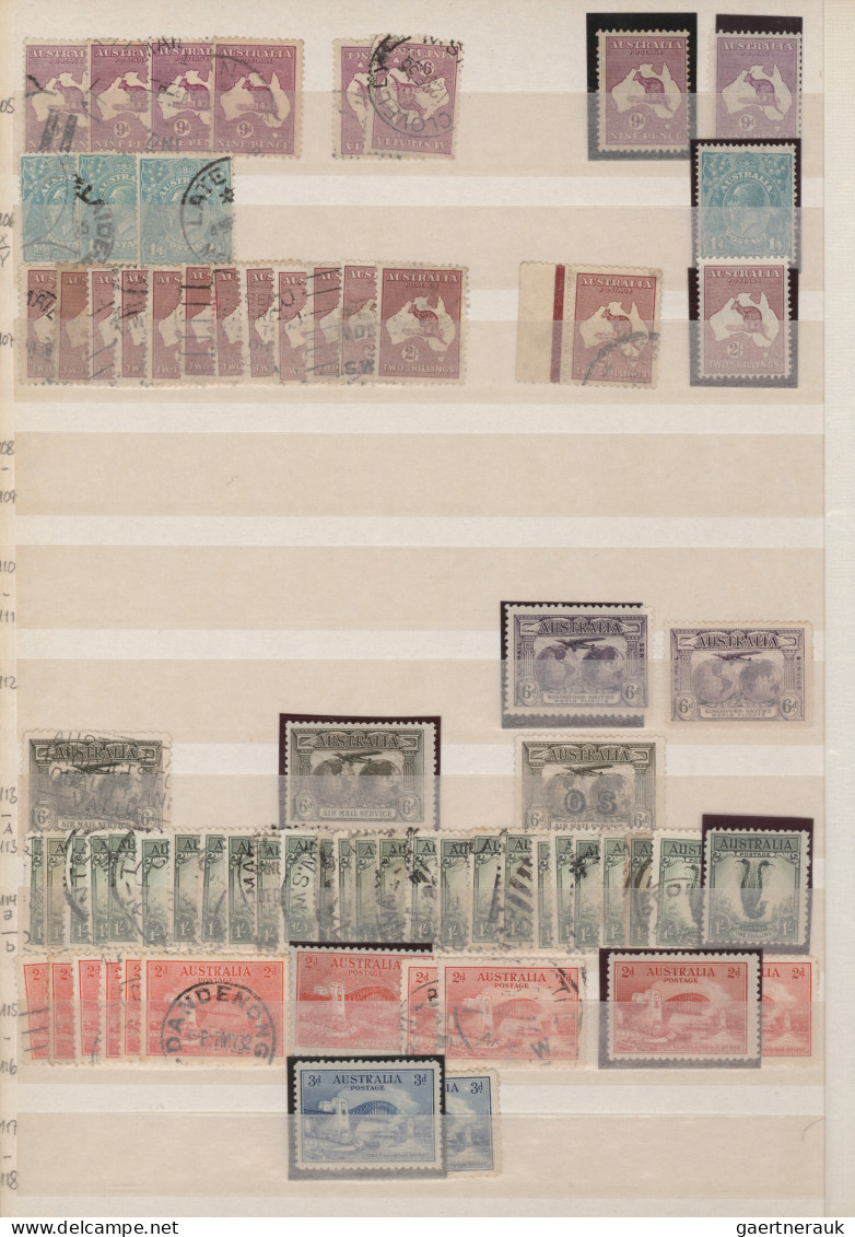 Australia: 1913/1940 (ca.), used and mint balance of more than 1.100 stamps, nea