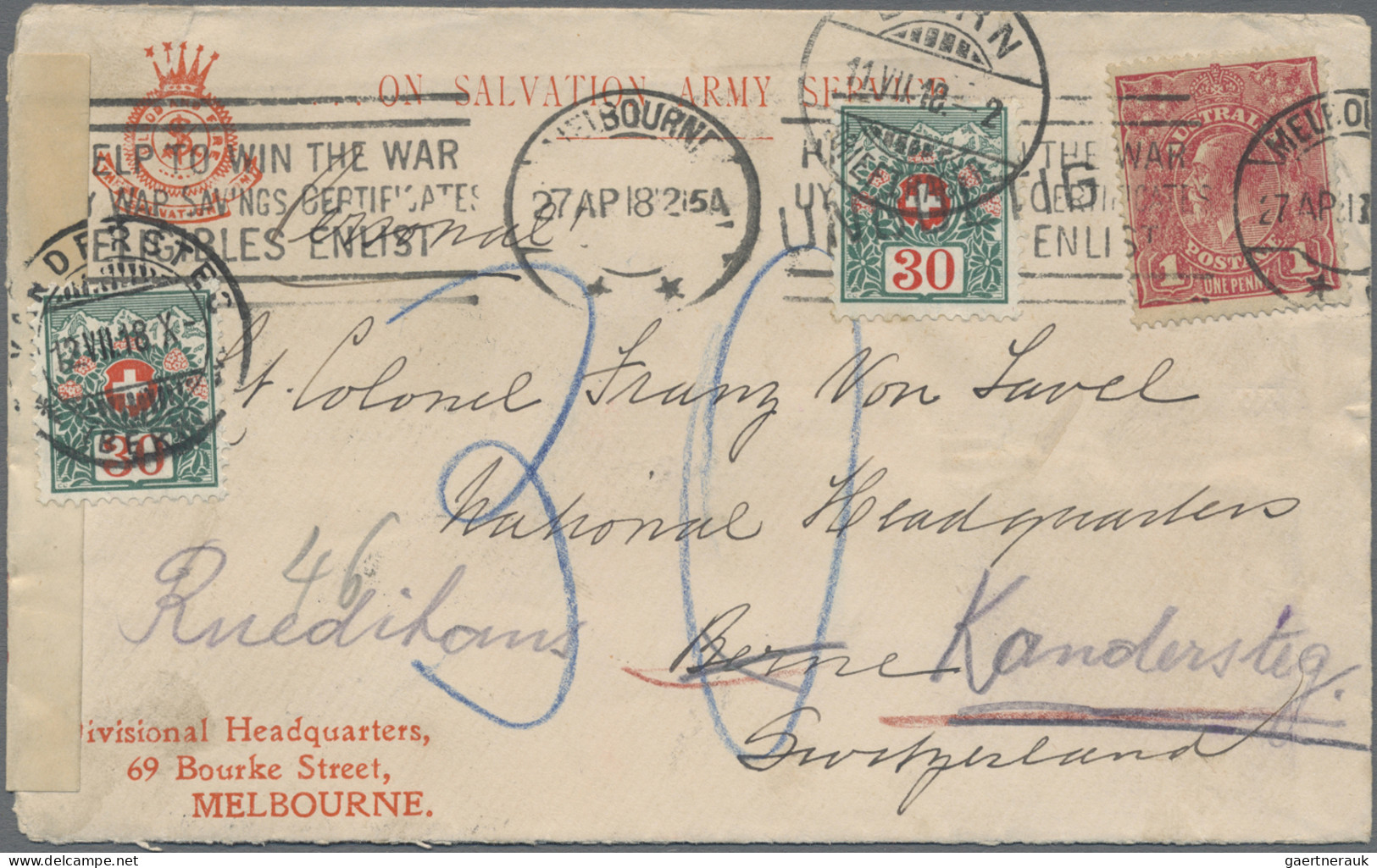 Australia: 1914/1919 ca., 1d red KGV (ACSC 71 & 72), very interesting collection