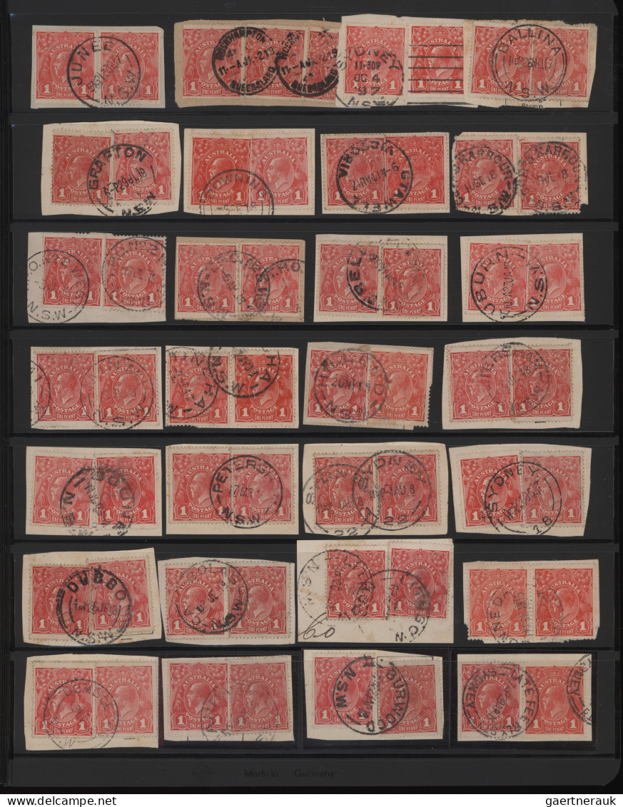 Australia: 1914/1919, 1d Red KGV (ACSC 70, 71 & 72): SPECIALITIES - Collection A - Collezioni