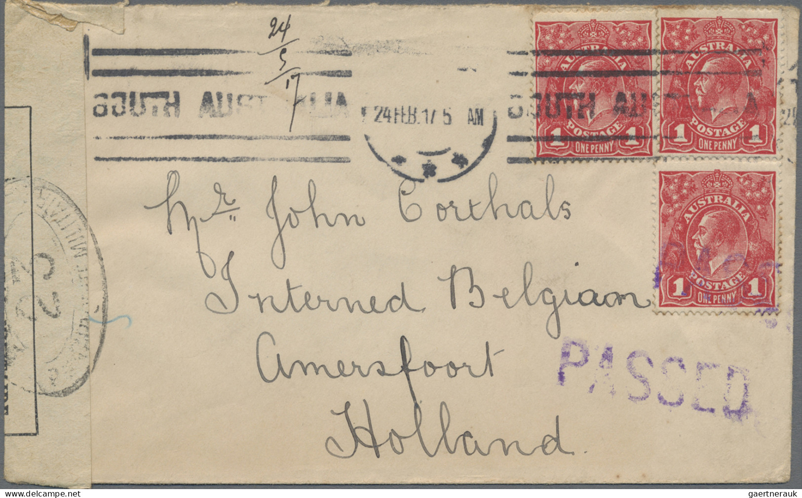 Australia: 1917/1918, 1d Red KGV (ACSC 71 & 72): POW MAIL, Very Interesting Sele - Collezioni