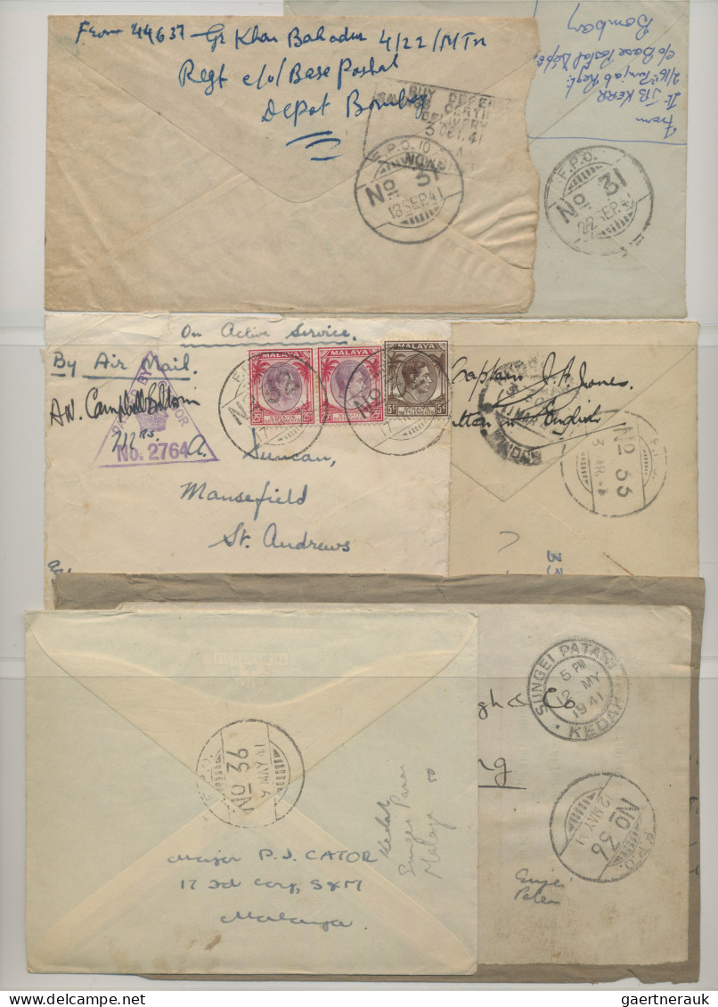 Malayan States: 1939/1946 Indian Field Post In Malaya: Collection Of 16 Covers A - Federated Malay States