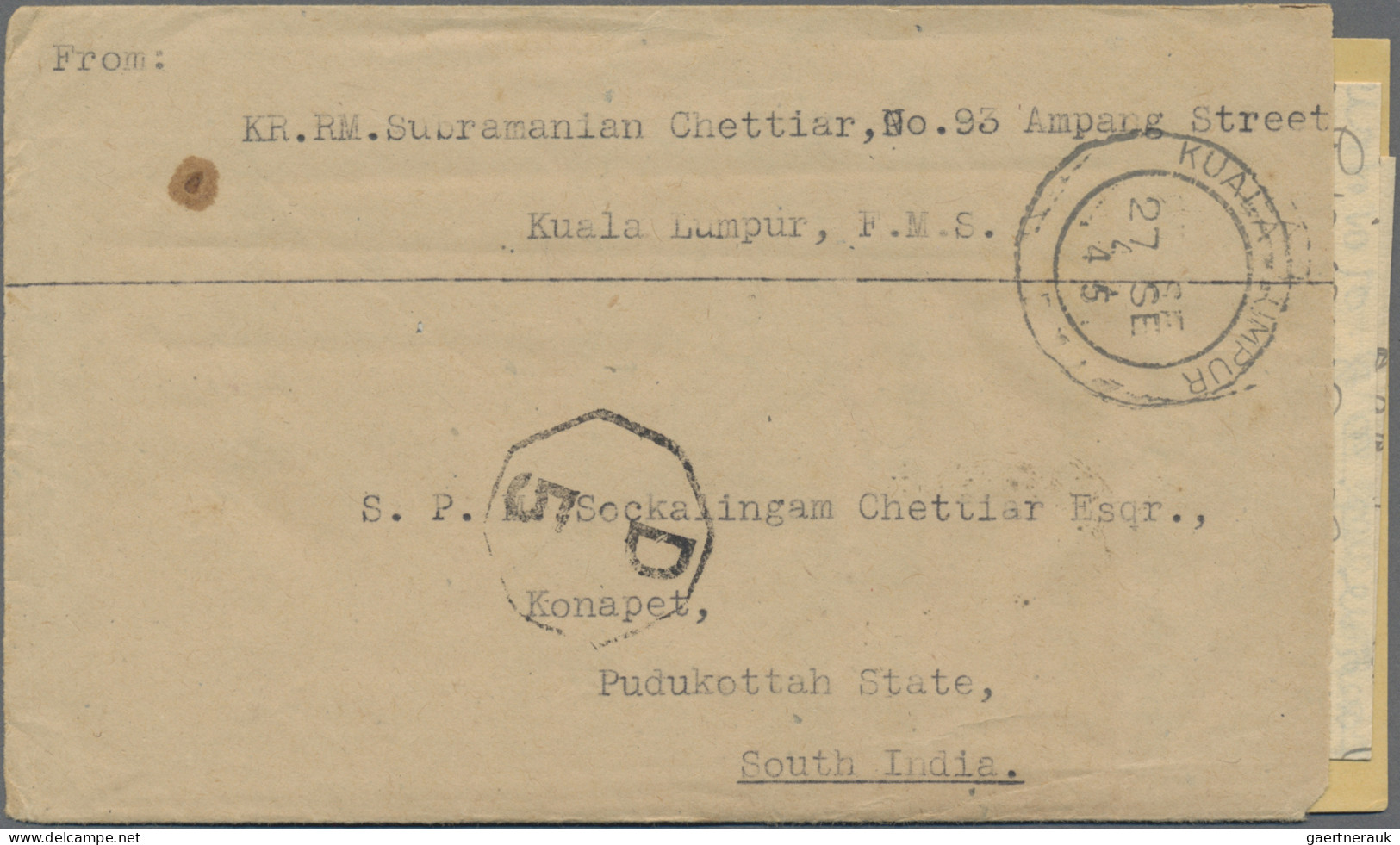 Malayan States: 1940/1955, Covers (11) Often Censored, Inc. 6 Stampless From The - Federated Malay States