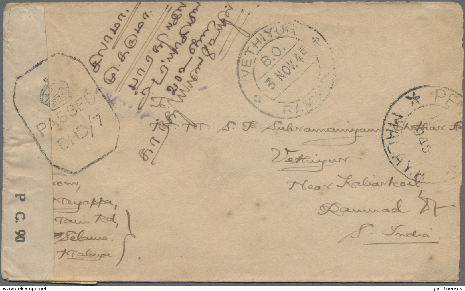 Malayan States: 1940/1955, Covers (11) Often Censored, Inc. 6 Stampless From The - Federated Malay States