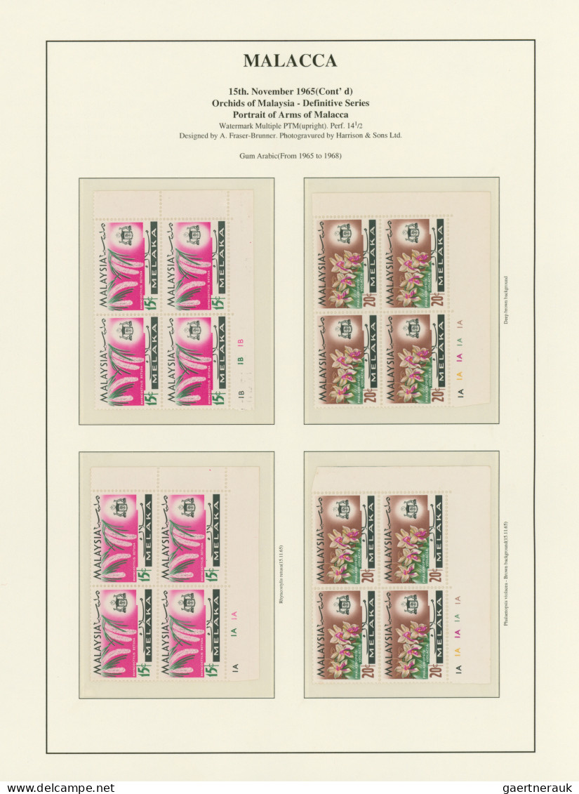 Malayan States - Malakka: 1965, Definitives "Orchids", Specialised Collection Of - Malacca