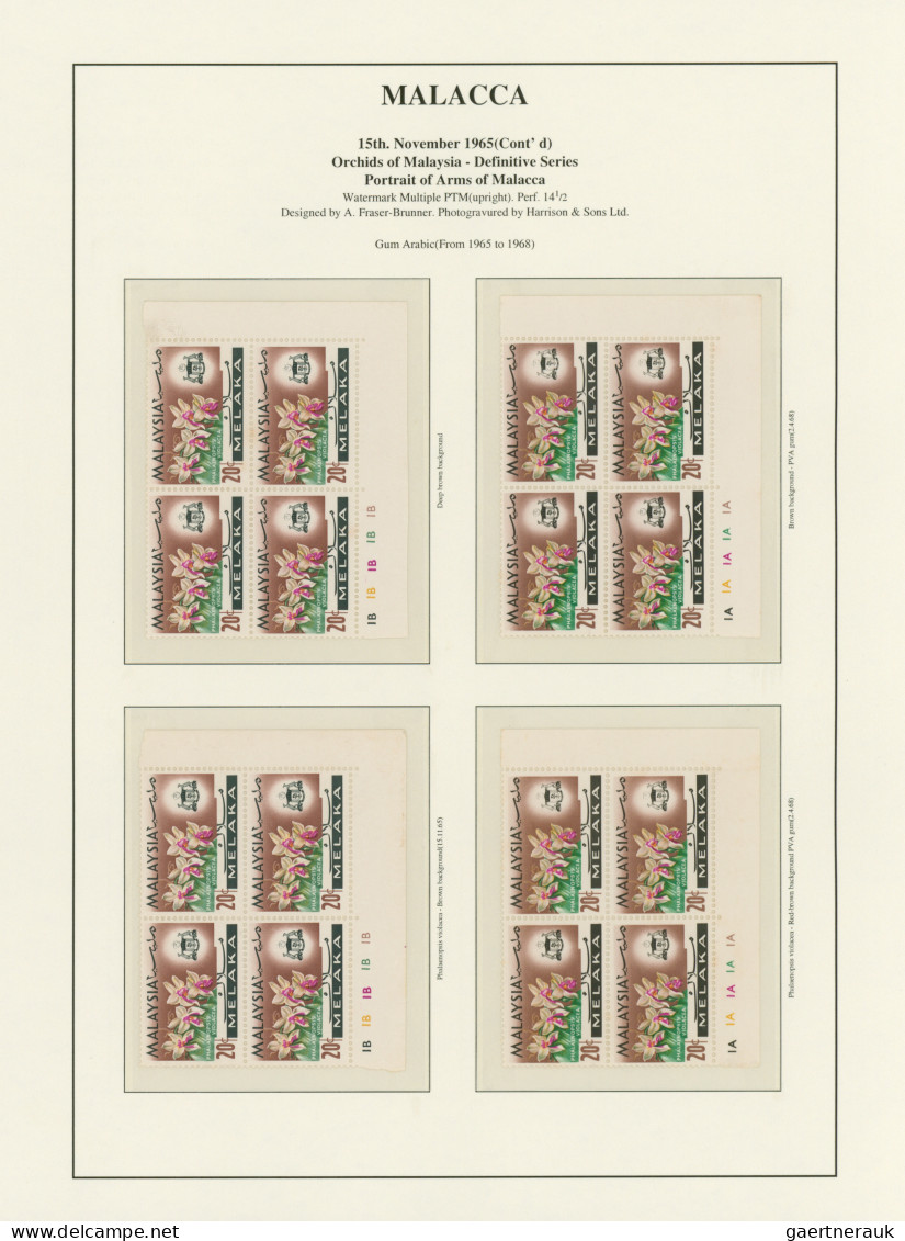 Malayan States - Malakka: 1965, Definitives "Orchids", Specialised Collection Of - Malacca