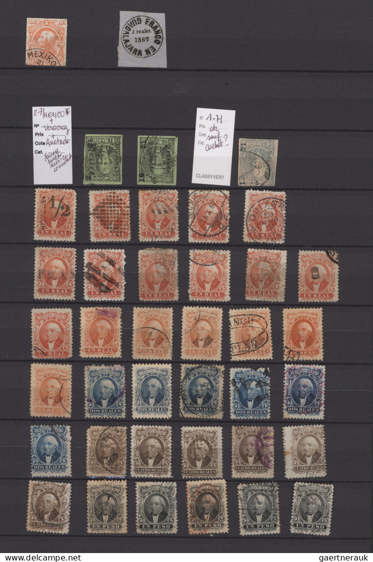 Mexico: 1856/1870, collection/accumulation of nearly 400 stamps of the Hidalgo,
