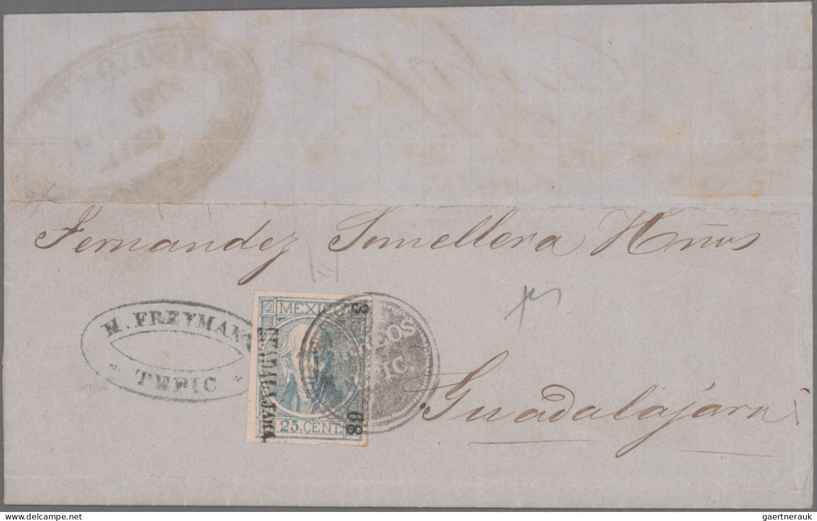 Mexico: 1858/1872, HIDALGO, collection of 26 letters (incl. one shortened letter