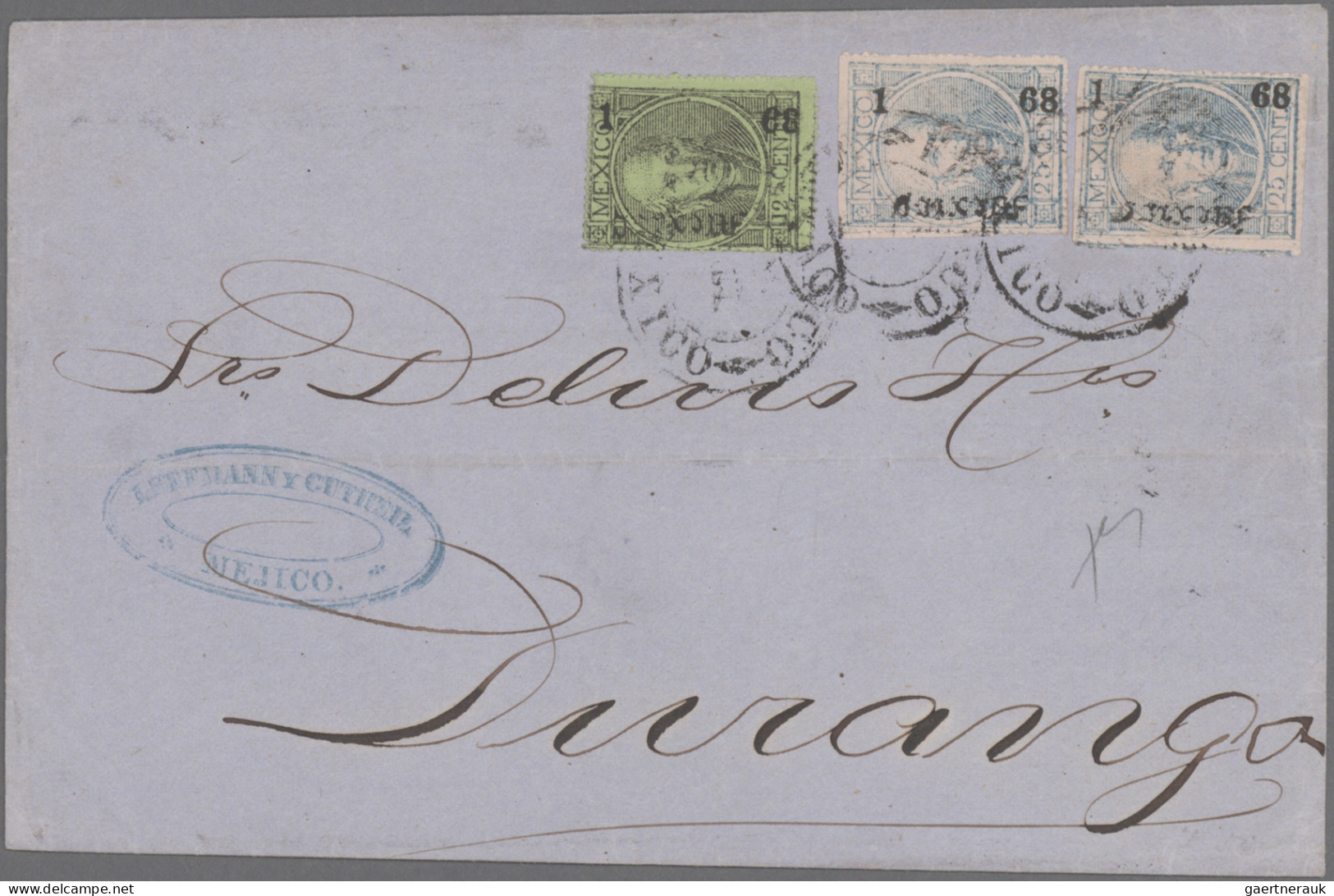 Mexico: 1858/1872, HIDALGO, collection of 26 letters (incl. one shortened letter