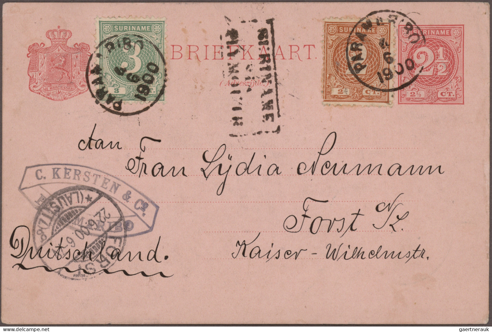 Dutch India - postal stationery: 1891/1904, Dutch Indies (8) and Suriname (2), a