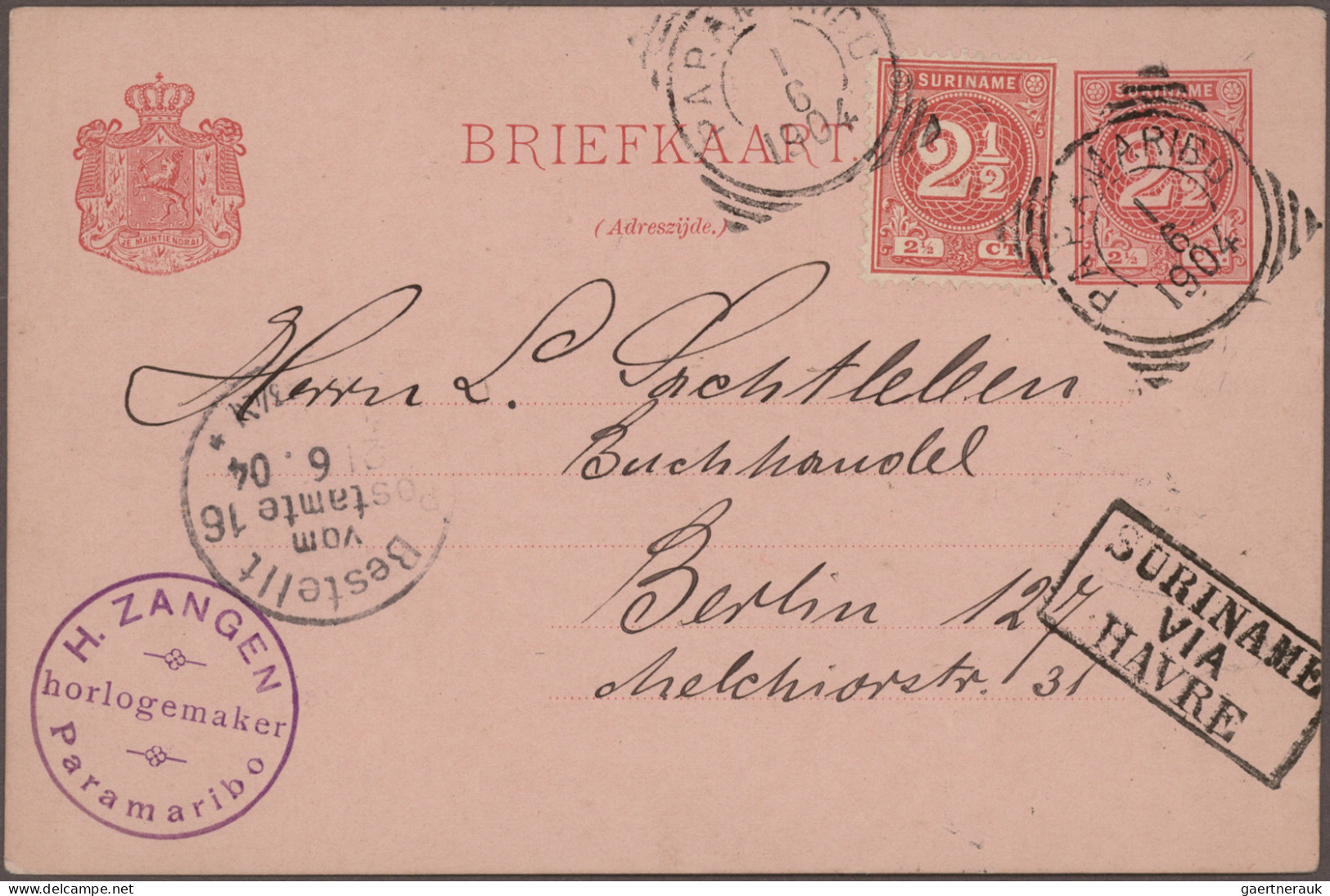 Dutch India - postal stationery: 1891/1904, Dutch Indies (8) and Suriname (2), a