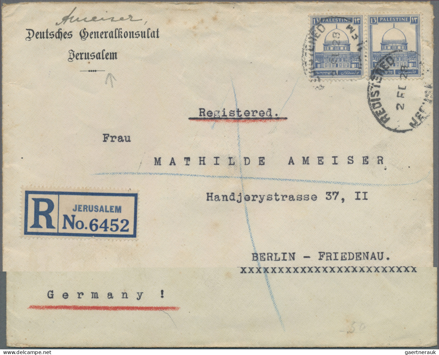 Palestine: 1922/1947, Collection Of Approx. 120 Covers Mostly International, Inc - Palestina