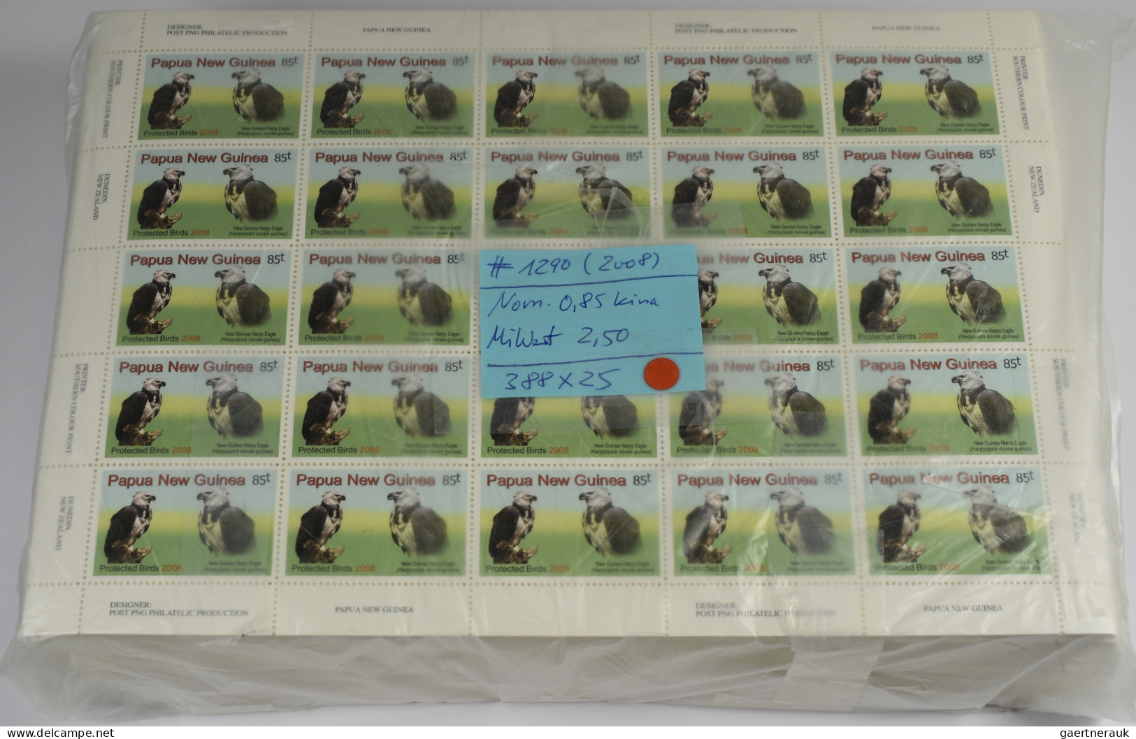 Papua New Guinea: 2000/2008. Lot with MNH stamps in quantities from a few hundre