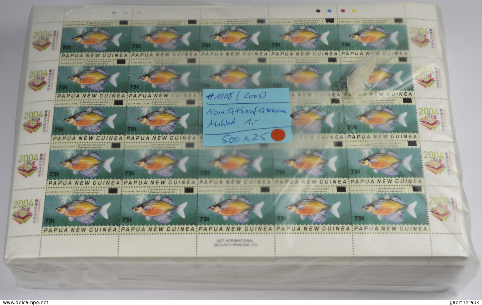 Papua New Guinea: 2000/2008. Lot with MNH stamps in quantities from a few hundre