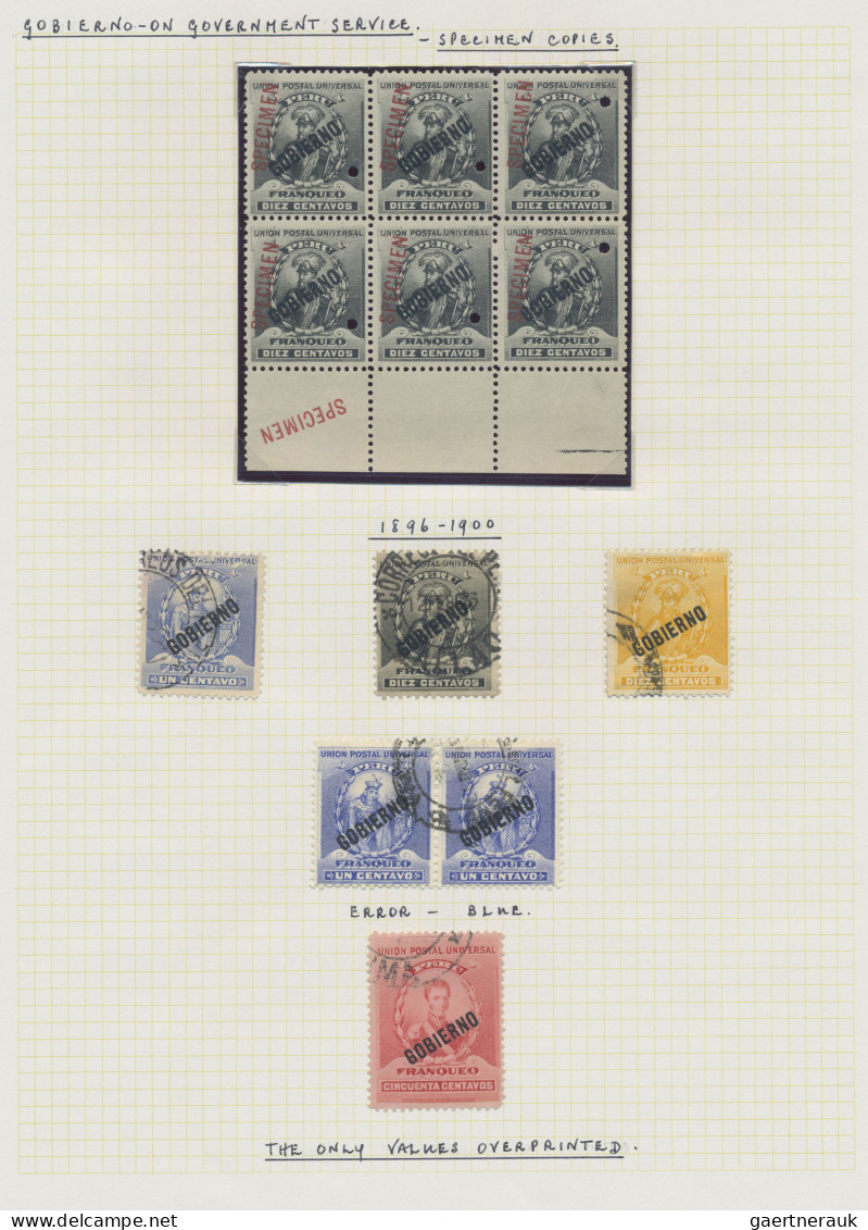 Peru: 1896/1900 Definitives: Specialized Collection Of Stamps And Covers Of The - Perù