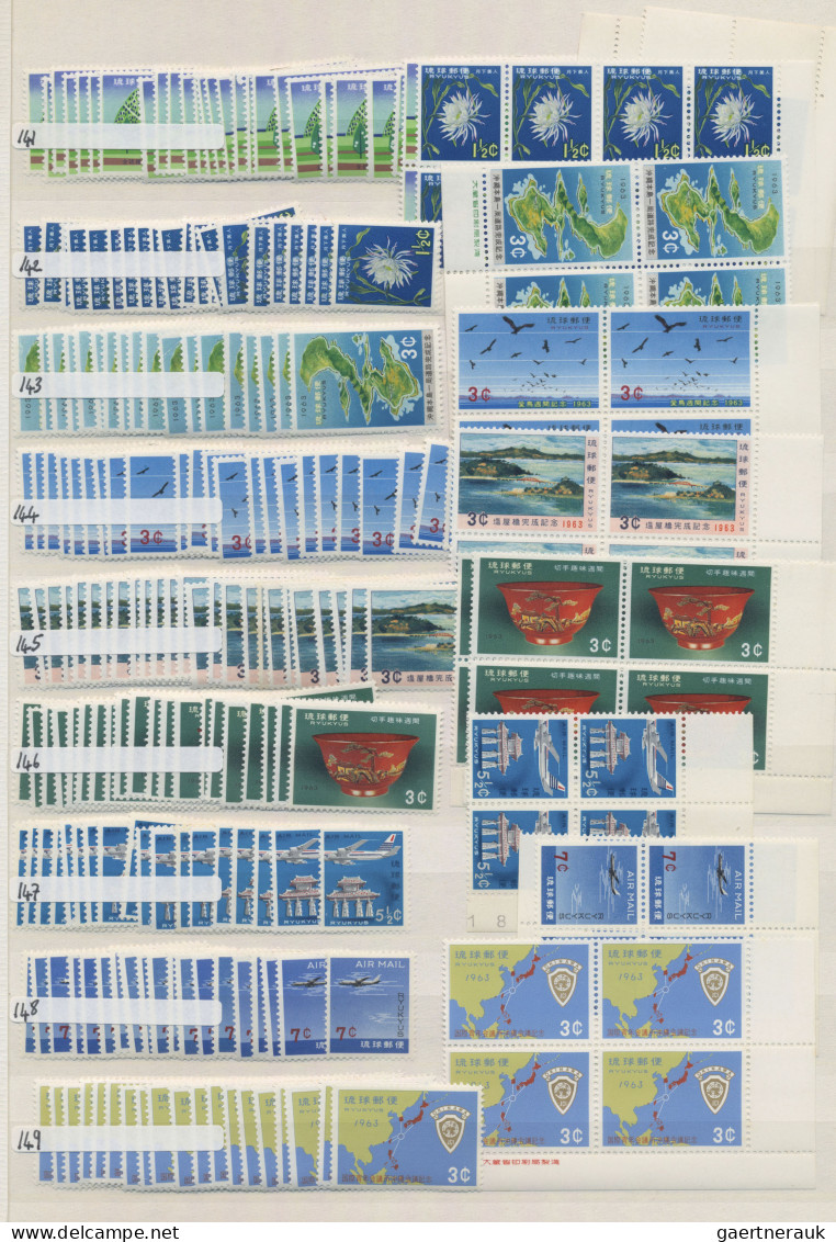 Ryu Kyu: 1948/1971, Dealers Estate, Large 48 Pp. Bisected Prinz Stockbook With S - Ryukyu Islands
