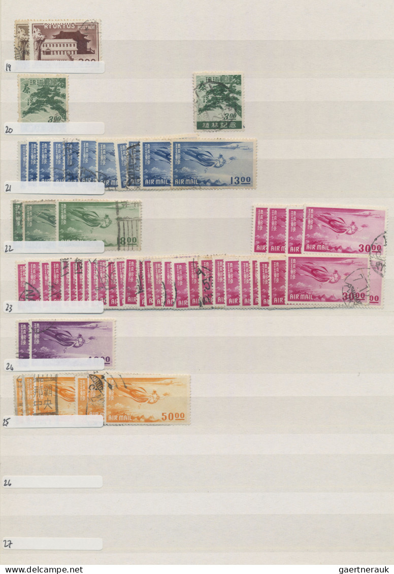 Ryu Kyu: 1948/1971, Dealers Estate, Large 48 Pp. Bisected Prinz Stockbook With S - Ryukyu Islands