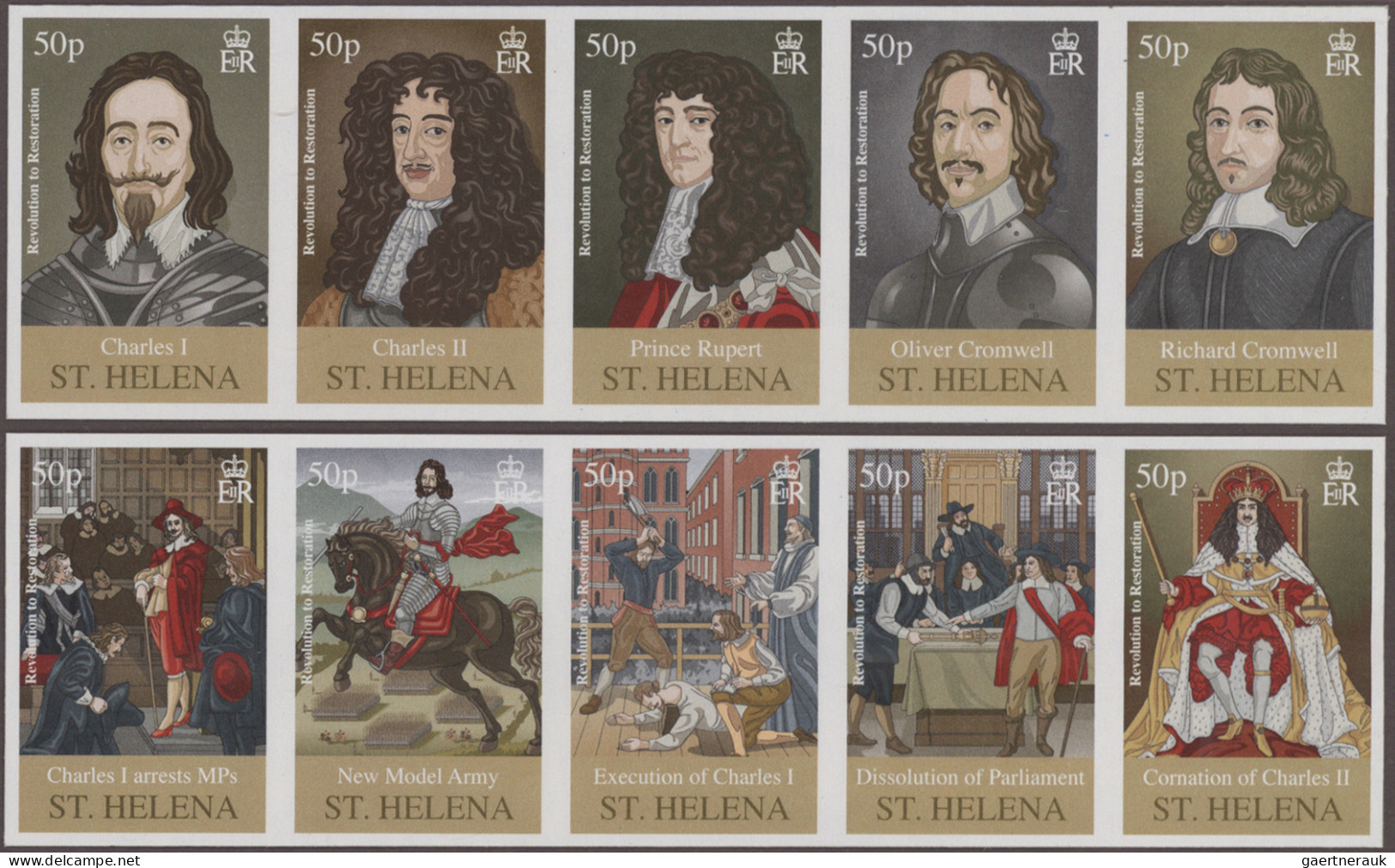 St. Helena: 2001/2016. Collection containing 1471 IMPERFORATE stamps and 97 IMPE