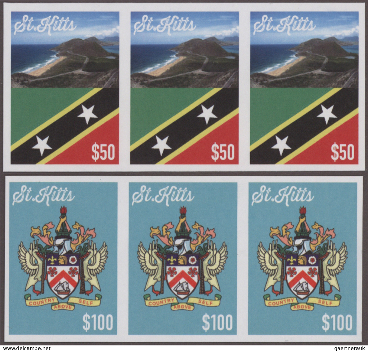 St. Kitts: 1990/2015. Collection Containing 907 IMPERFORATE Stamps And 4 IMPERFO - St.Cristopher-Nevis & Anguilla (...-1980)