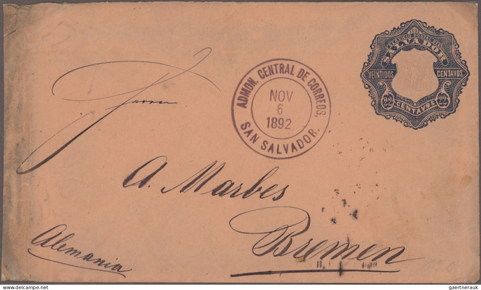 El Salvador - Postal Stationery: 1890/1897, Collection Of 40 Commercially Used S - Salvador